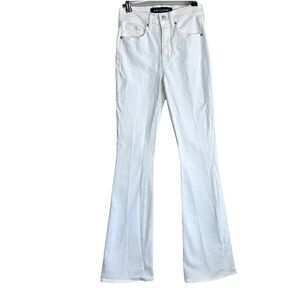 Veronica Beard Womens Cotton High-Rise Beverly Skinny Flare Jeans White Size 26